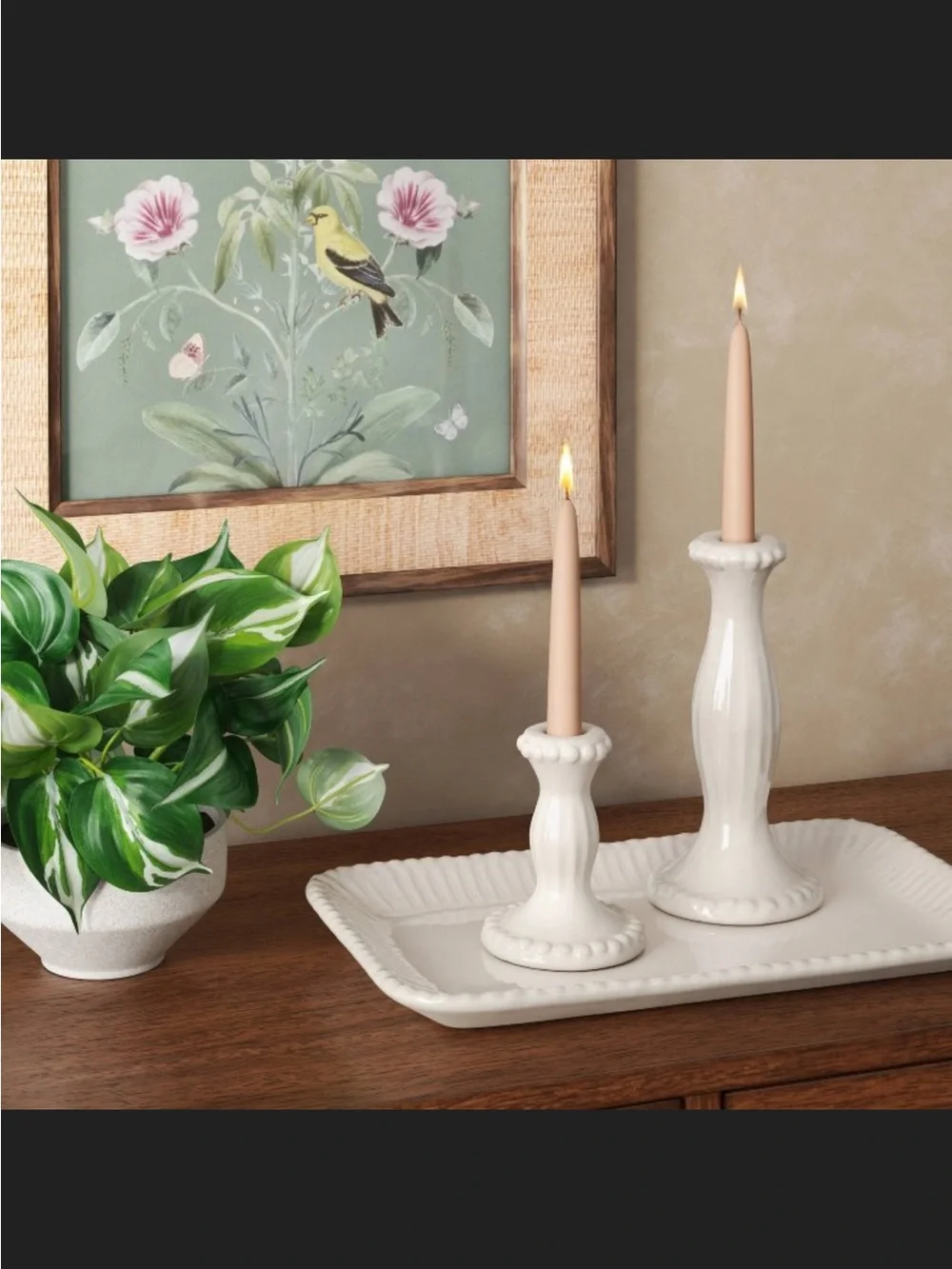Beaded Ceramic Tray Ivory - Threshold™
